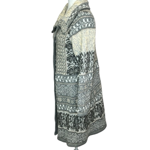 Sundance Patterned Gray Longline Cardigan - Picture 3 of 6